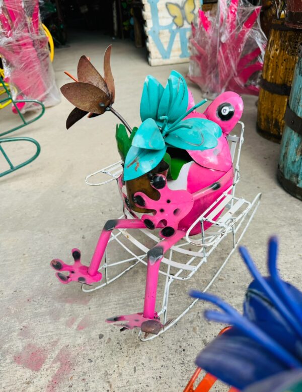 Frog with rocker chair