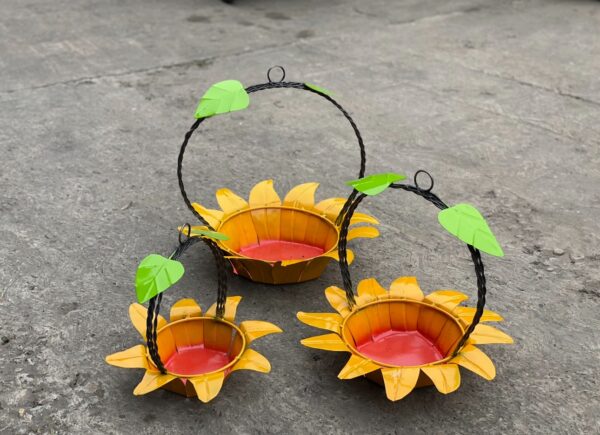 3 Piece Sunflower Basket