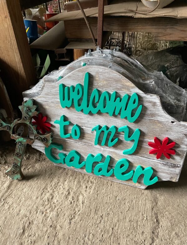 "Welcome to My Garden" Wooden Sign