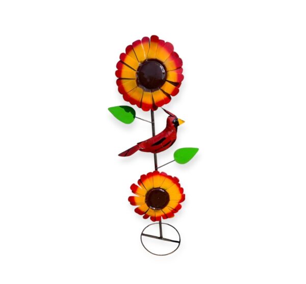 2 Sunflower with cardinal. Ring base - Image 2