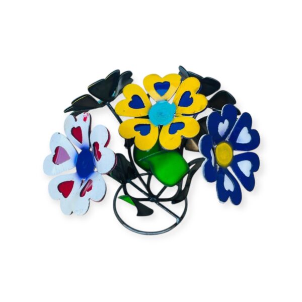 5 DOUBLE HEART FLOWERS. RING BASE.