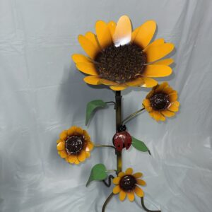 Item: 00100375B - Triple Sunflowers Ladybug Stand