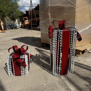 Wired Present with Red Bow - Set of 2